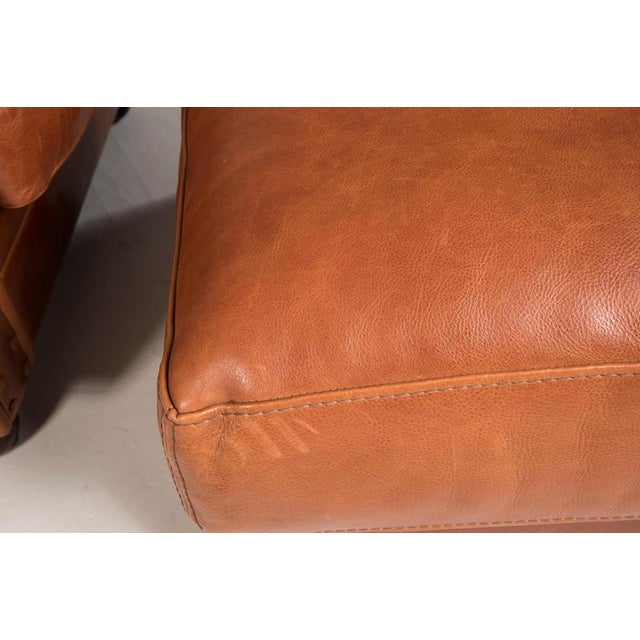 Animal Skin Leather Chairs with Ottomans from Baxter, Set of 4 For Sale - Image 7 of 18