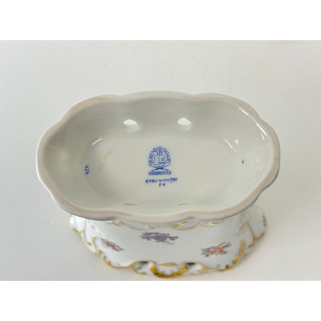 1990s Herend Chinese Bouquet Multicolor 4" Oval Footed Urn For Sale - Image 9 of 10