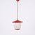 Mid-Century Italian Round Opaline Glass and Brass Red Lantern Chandelier, 1950s For Sale - Image 4 of 18
