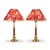 Brass and Wood Table Lamps with Pleated Floral Shades, 1970s, Set of 2 For Sale - Image 12 of 12