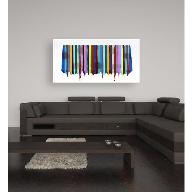 White Fils I Colors DCXCIV - Large Colorful Abstract Contemporary Art on Canvas Original Artwork by Raul De La Torre For Sale - Image 8 of 9