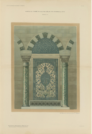 Alexandre M. Raymond, Iznik Tile Panel Print, Tomb of Sultan Selim Ii, 1924, Paper