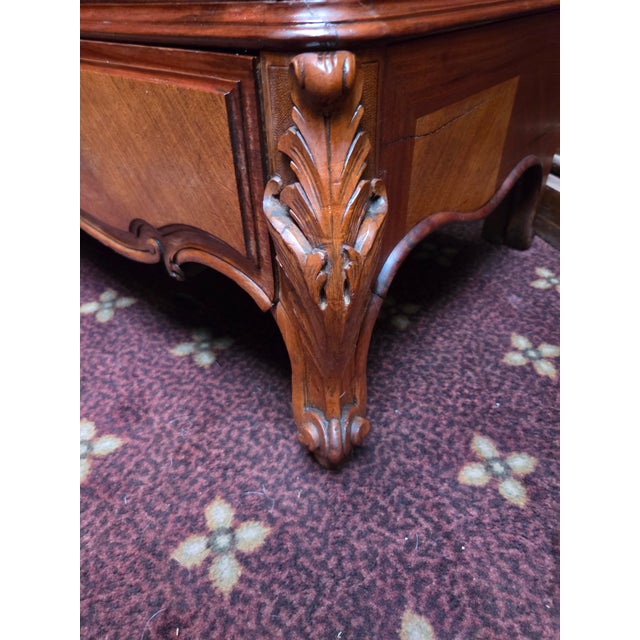 Antique French Louis XV Walnut Armoire with beveled mirrored dual doors Rococo Crest. This is a walnut Armoire Wardrobe...