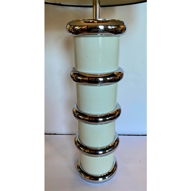 Modern Modern Karl Springer Style Chrome Ring Table Lamp by Mutual Sunset, 1970s For Sale - Image 3 of 12