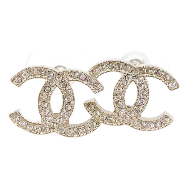 Chanel Classic Gold CC Crystal Reissued Moscova Piercing Earrings, A Pair For Sale