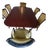1980s Solid Mahogany Dining Table With Crushed Velvet Chairs For Sale