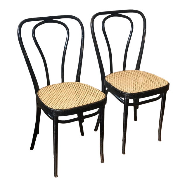 Early/Mid-20th Century Italian Bentwood Bistro Cafe Chairs — a Pair For Sale