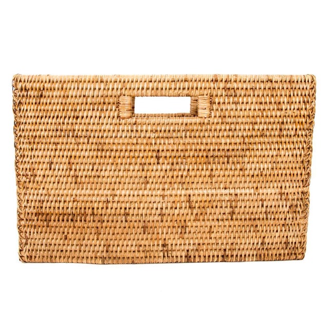 Artifacts Rattan Rectangular Magazine Holder in Honey Brown - 16" For Sale - Image 10 of 10