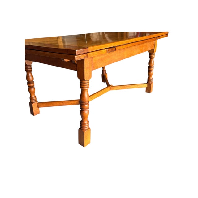 1940s Cushman Colonial Creations Solid Rock Maple Draw Leaf Table. For Sale In Houston - Image 6 of 12