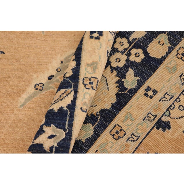 Blue 1990s Classic Ziegler Brown Blue Hand-Knotted Wool Rug - 10'0'' X 13'9'' For Sale - Image 8 of 8