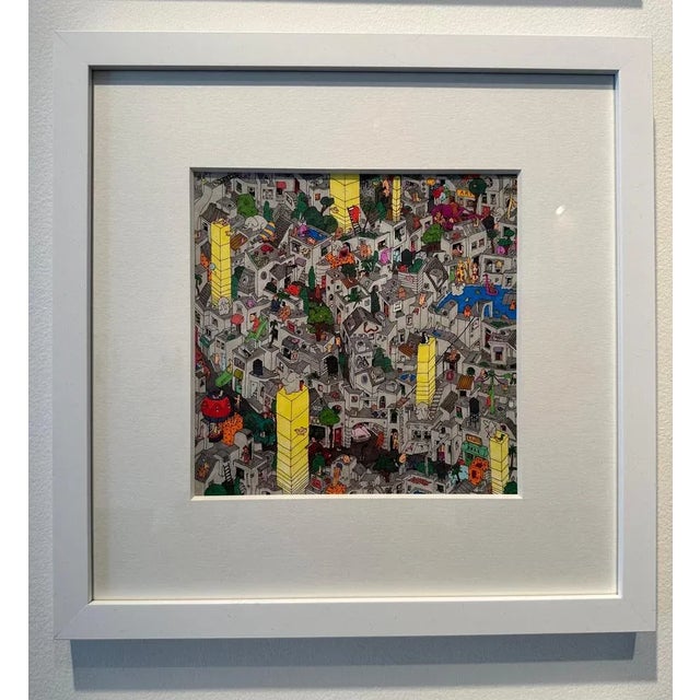 This beautiful intricate, rotring pen and markers on paper, on 350gsm colorset white paper. This piece is framed on a...