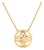 Louis Vuitton 18k Yellow Gold Round Resille Monogram Floral Pendant Necklace For Sale