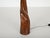 Midcentury Italian Sculptural Table Lamp in Curved Brown Leather, 1970s For Sale - Image 11 of 16