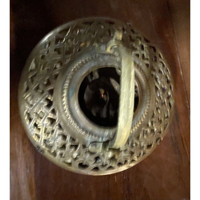 Beige Fabric and Brass Lantern, 1890s For Sale - Image 8 of 12