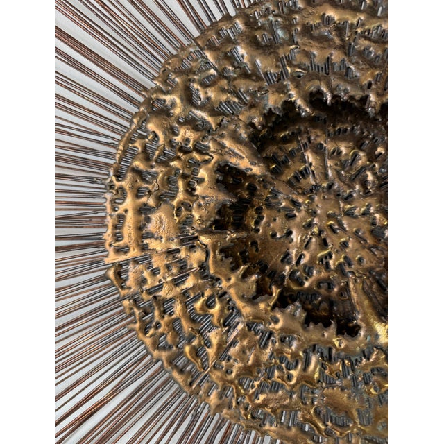 Bronze 1970s Curtis Jere Style Brutalist Starburst Wall Sculpture For Sale - Image 8 of 12