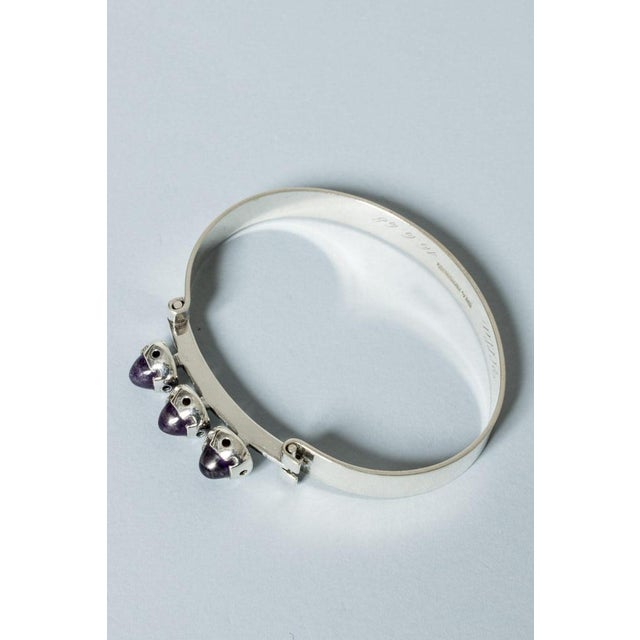 Mid-Century Modern Silver and Amethyst Bracelet by Martti Viikinniemi, 1968 For Sale - Image 3 of 7