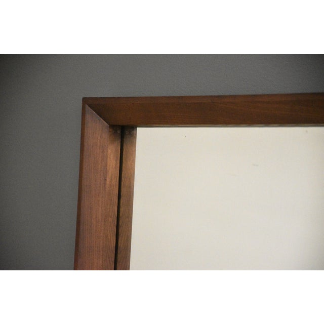 1970s Brutalist MCM Walnut Mirror For Sale - Image 4 of 7