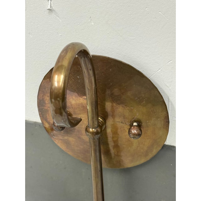 Early 21st Century Grag Studios Handcrafted Brass Frame Wall Sconces + Glass Shades, Pair For Sale - Image 5 of 12