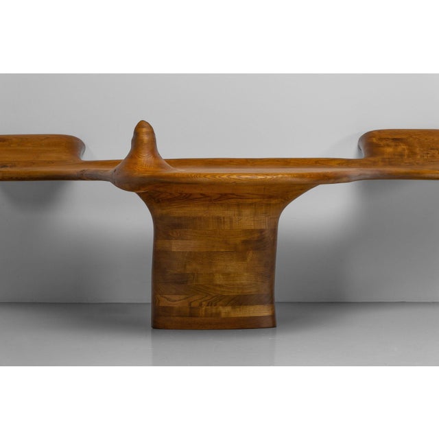 Sculptural Wall Mounted Table in Ash Wood, Netherlands, 1970s For Sale - Image 4 of 16