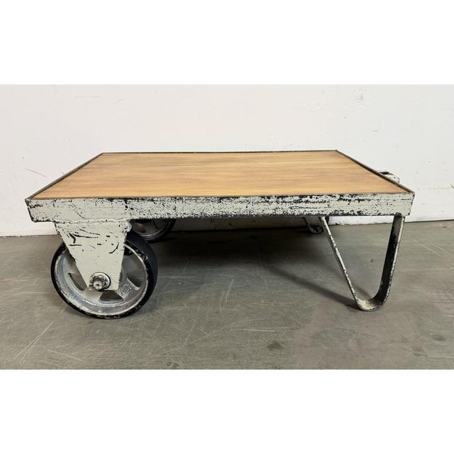 Industrial Grey Coffee Table Cart, 1960s For Sale - Image 12 of 18