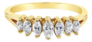 Half Carat Marquise Diamond Ring 14k Yellow Gold, Size 6