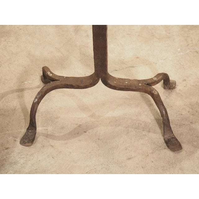 Antique Forged Iron Candelabra Torchere From Spain, Circa 1900 For Sale - Image 11 of 13