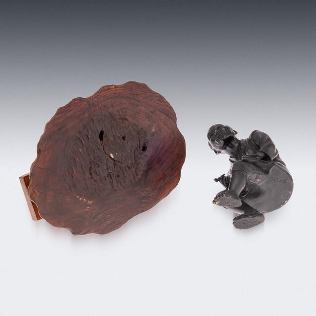 Brown Antique Japanese Meiji Bronze Takaakia Okimono, 19th Century For Sale - Image 8 of 18