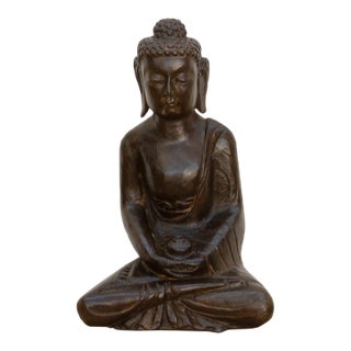Black Stone Buddha Seated in Meditation For Sale