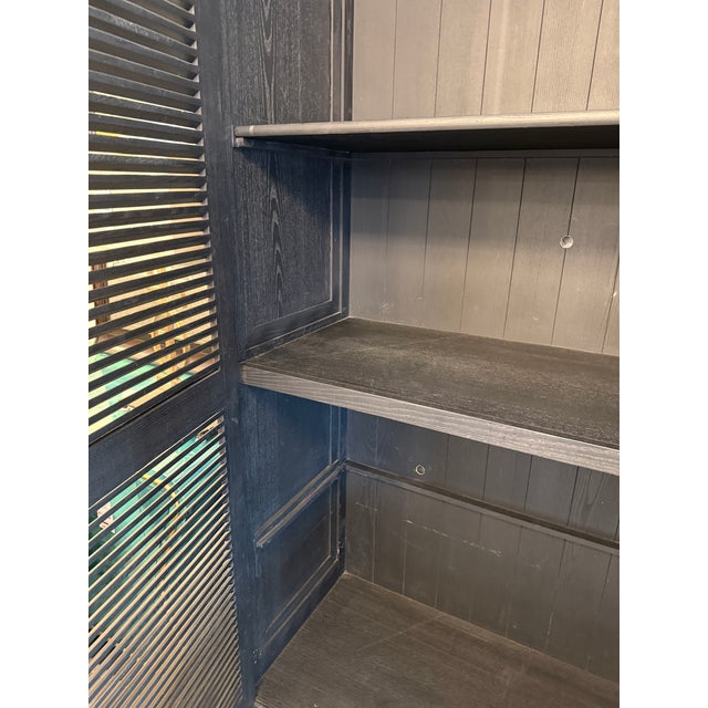 Restoration Hardware Shutter Single Armoire, Black For Sale - Image 9 of 12