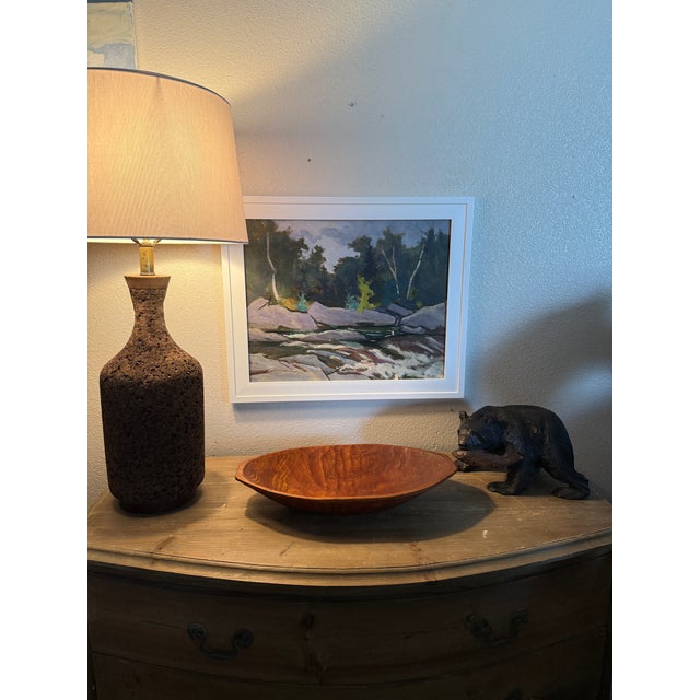 American Vintage Painting of a Peaceful River Spillway. For Sale - Image 3 of 6