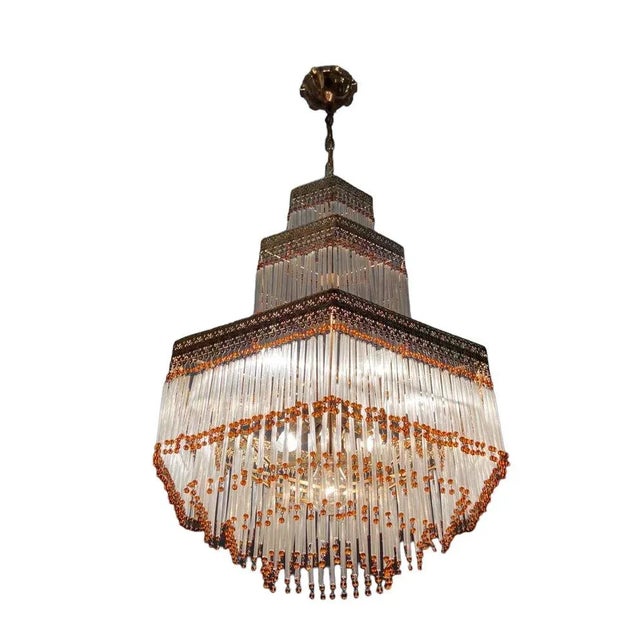 Italian Murano Glass Rod Chandelier, 1960s For Sale - Image 10 of 10