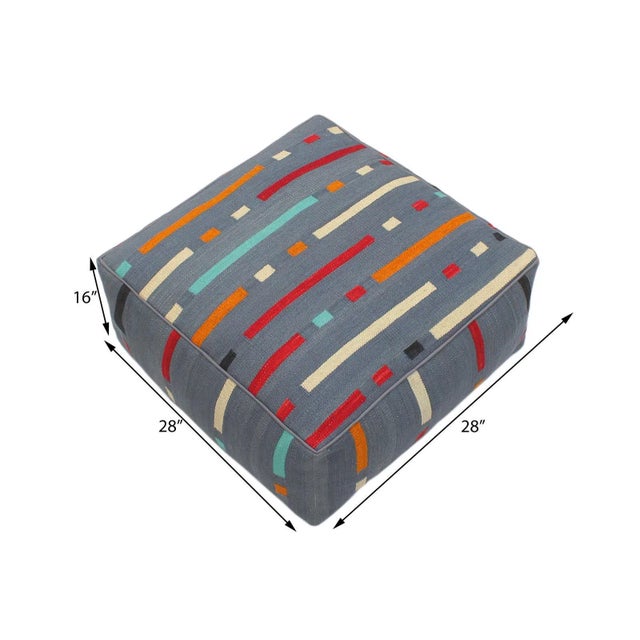 Embellish your home with this timeless casual chic handmade Southwestern Kilim Floor Pillow made with wool and cotton....