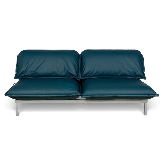Nova 340 2-Seater Sofa in Blue Leather from Rolf Benz For Sale - Image 15 of 15