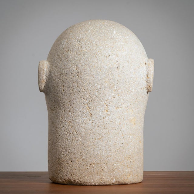 Modernist Male Head Sculpture, 1970s, Sandstone For Sale - Image 6 of 17