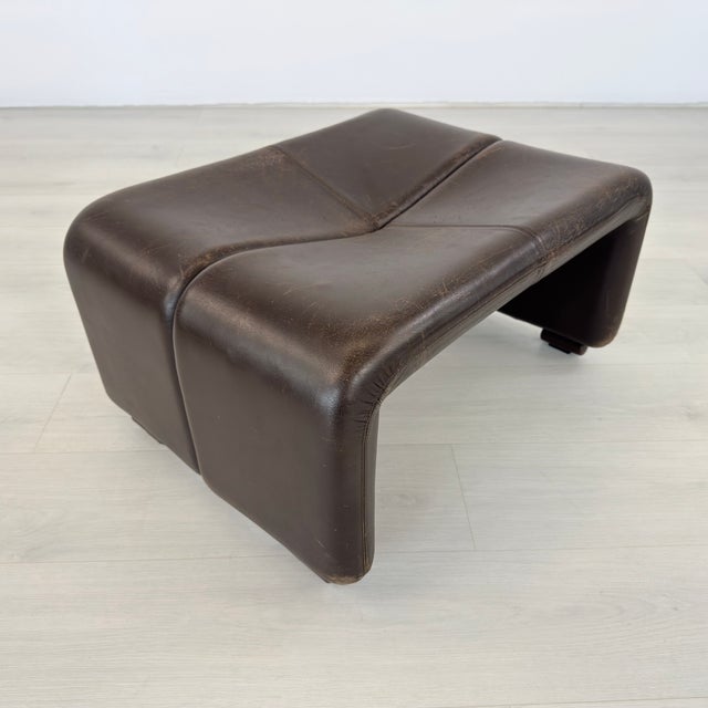 Animal Skin Coronado Leather Lounge Chairs With Ottoman by Afra and Tobia Scarpa For Sale - Image 7 of 18