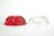 Norman Mercer 1990s Norman Mercer Lucite Flower Orb Red and Clear Paperweights Pair Of For Sale - Image 4 of 13