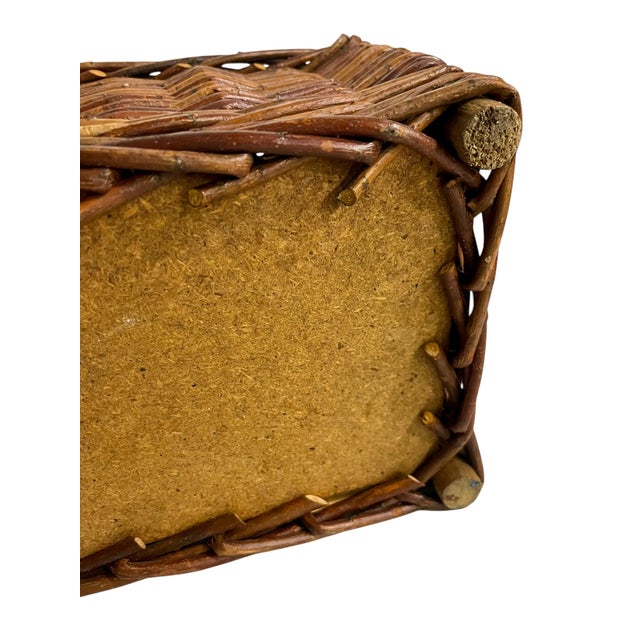 Vintage French Wicker Gathering Basket With Twisted Handle Rustic For Sale - Image 10 of 10