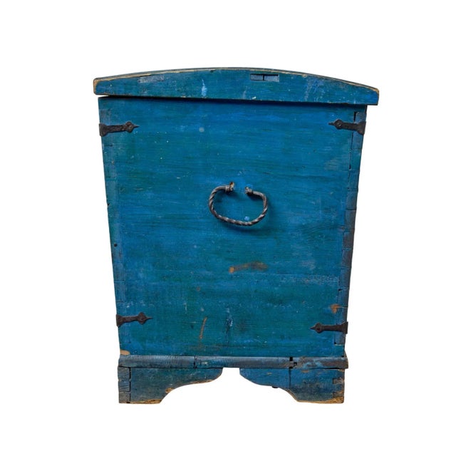 Wood Antique Hand Painted Swedish Folk Art Buffet For Sale - Image 7 of 10