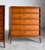 Mid Century Modern Lane Rhythm series Tallboy Dresser in Walnut. 5 drawer Tallboy dresser with integrated sculpted wood...