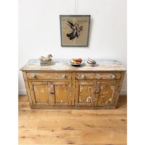 19th Century Long 19th Century Irish Dry Scraped Pine Sideboard For Sale - Image 5 of 10