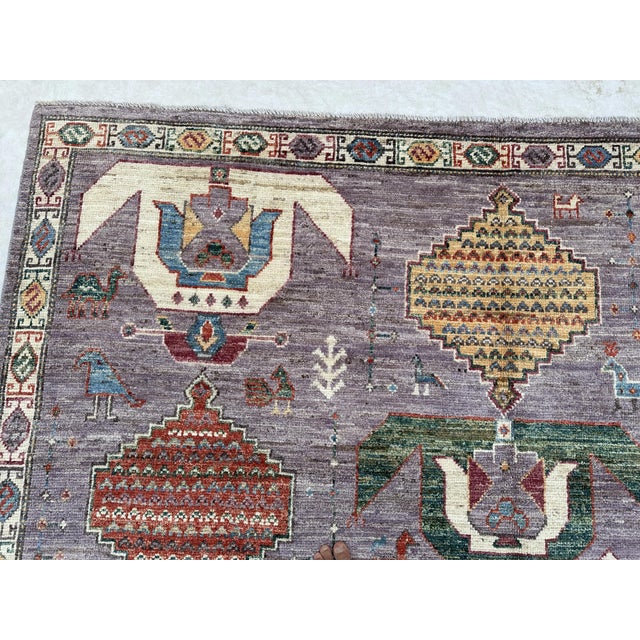 Textile Lavender Tribal Rug 8x10 For Sale - Image 7 of 8