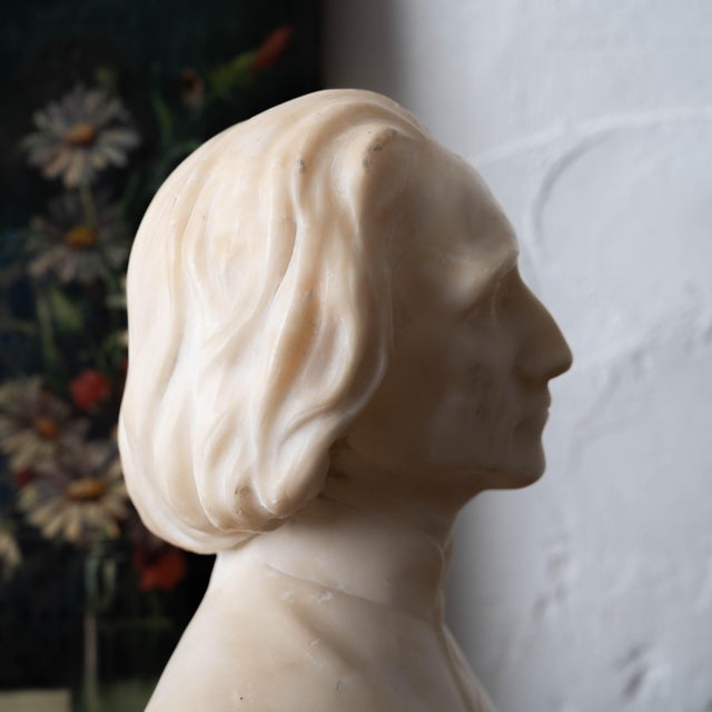 Franz Liszt Marble Bust, 19th Century For Sale - Image 9 of 13