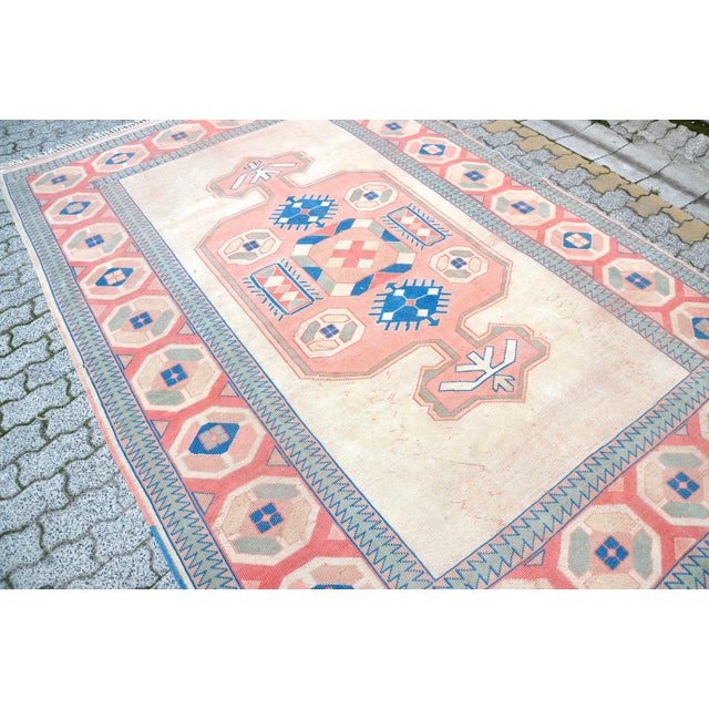 Textile 1960s Vintage Turkish Wool Area Rug For Sale - Image 7 of 11