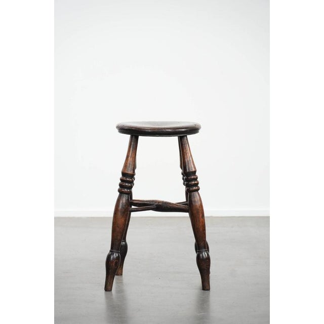 Antique English Windsor Stool, 1700s For Sale - Image 4 of 13