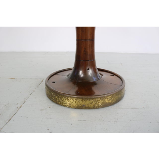 Round Ships Table in Dark Stained Wood with Brass Details by Gustavo Pulitzer-Finali, Italy, 1940s For Sale - Image 17 of 18