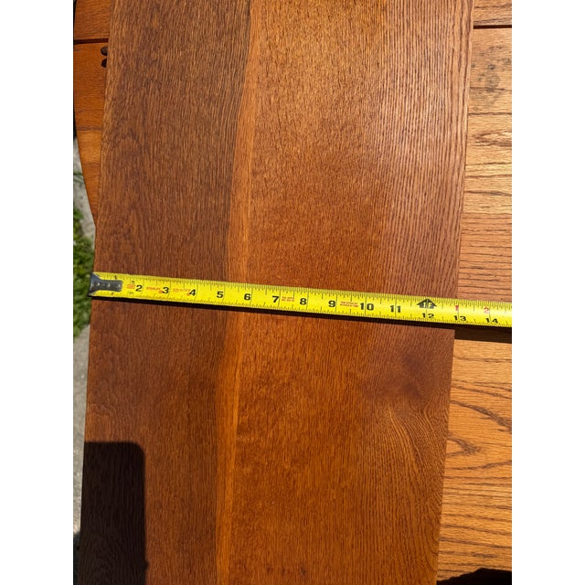 1960s Vintage Mission-Style Oak Expandable Dining Table For Sale - Image 5 of 5