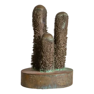 Large Brutalist Bronze Sculpture Signed Dlp 1971