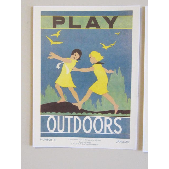 A group of 3 UNFRAMED 1930's grade school poster prints given to teachers who used them to teach a unit on Character,...