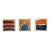 Original Encaustic Collage Paintings by Gina Cochran - Trio in Orange and Blue For Sale