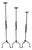 Hand Forged Iron Candelabra Set of 3 (98-118cm) Antique Copper Finish Sculptural Iron Bamboo Style Estate Set For Sale